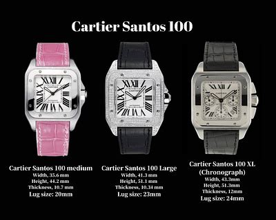 cartier santos mid size dimensions|cartier santos size chart.